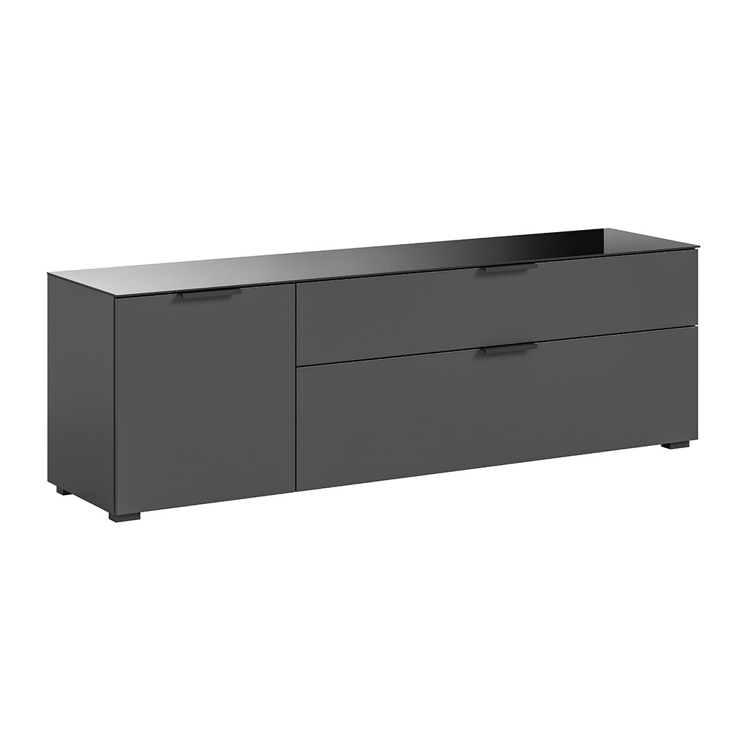 Ray TV møbel 2 skuffer 1 låge 1 klaplåge antracit