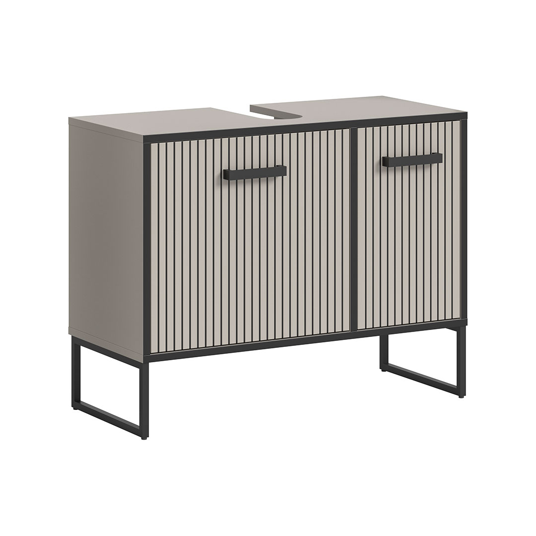 Bagno vaskeskab 2 låger lysegrå, cremefarvet