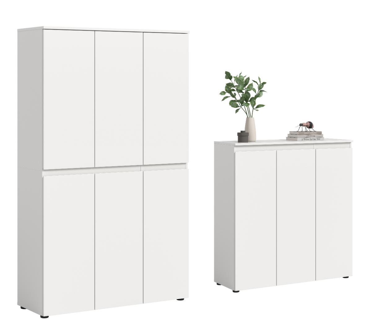 Scarpa soveværelse sæt klædeskab og skænk, 9 låger hvid