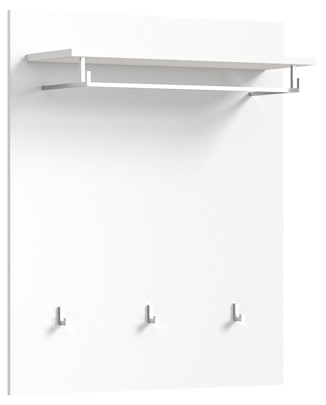 Solero knagerække 3 knager hvid højglans, hvid