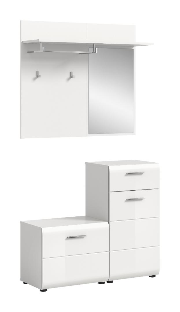 Ice entremøbelsæt hvid højglans, hvid