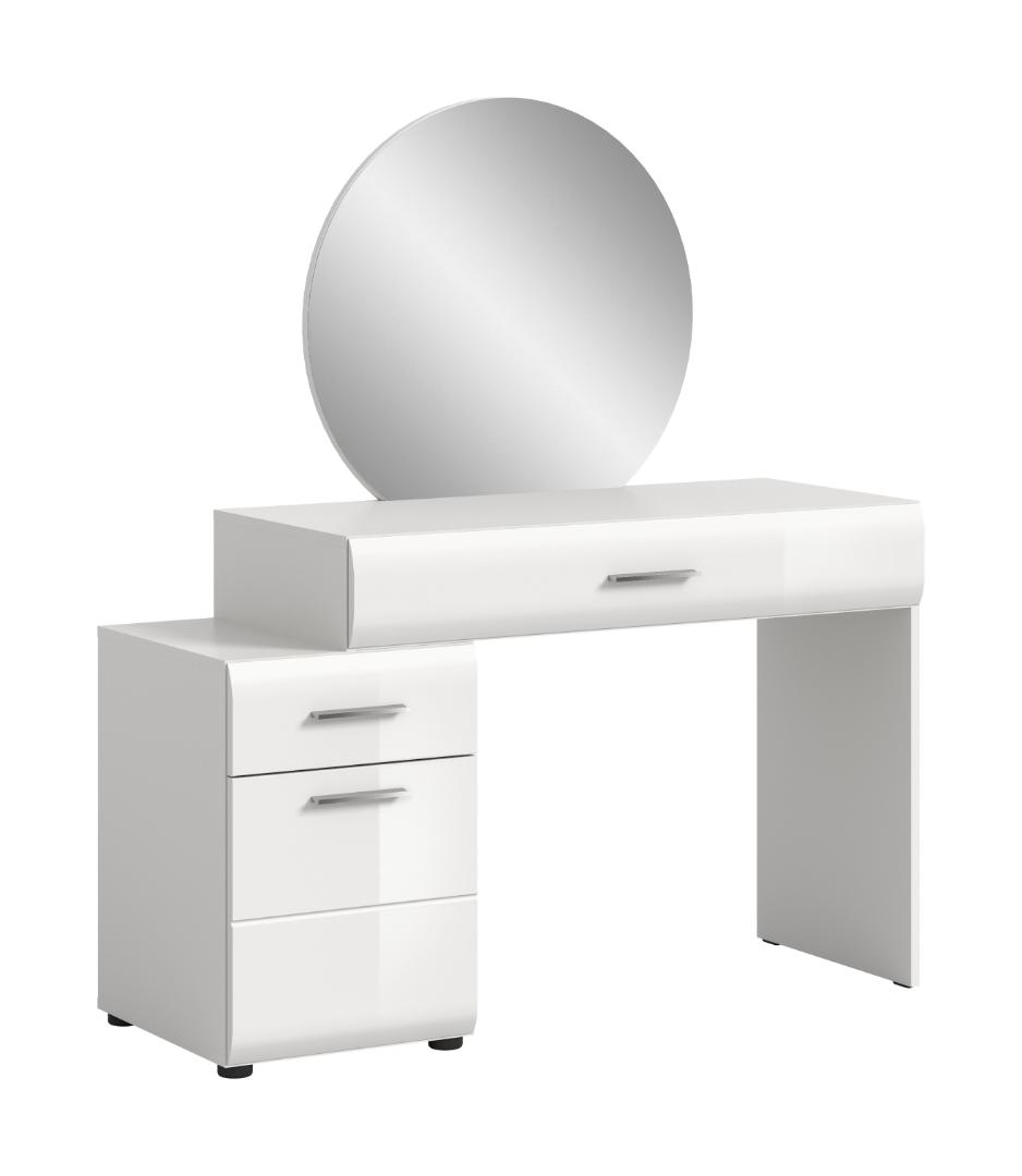 Ice sminkebord inkl. spejl 1 låge, 2 skuffer hvid højglans, hvid