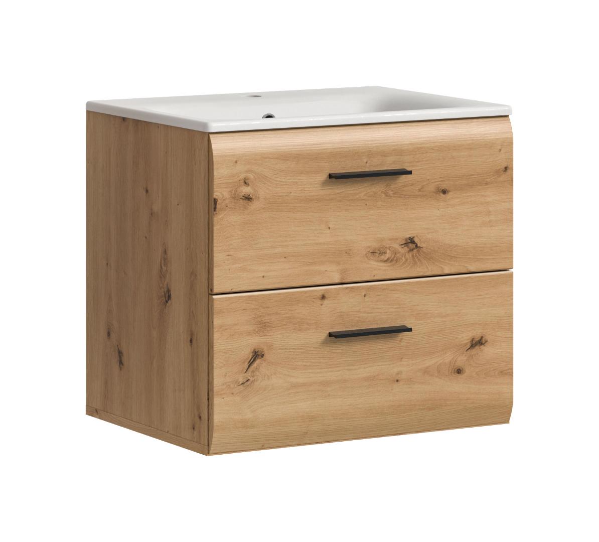 Ice vaskeskab inkl. vask 2 skuffer eg dekor