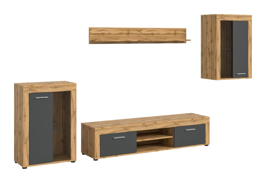 Jam reol J1 system grå, eg dekor