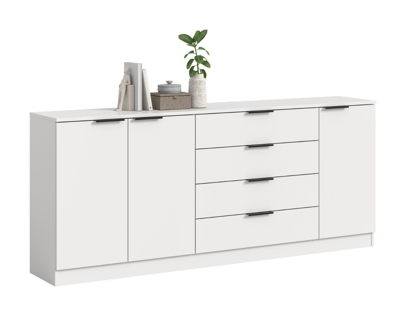 Kopenhagen skænk 4 skuffer, 3 låger hvid