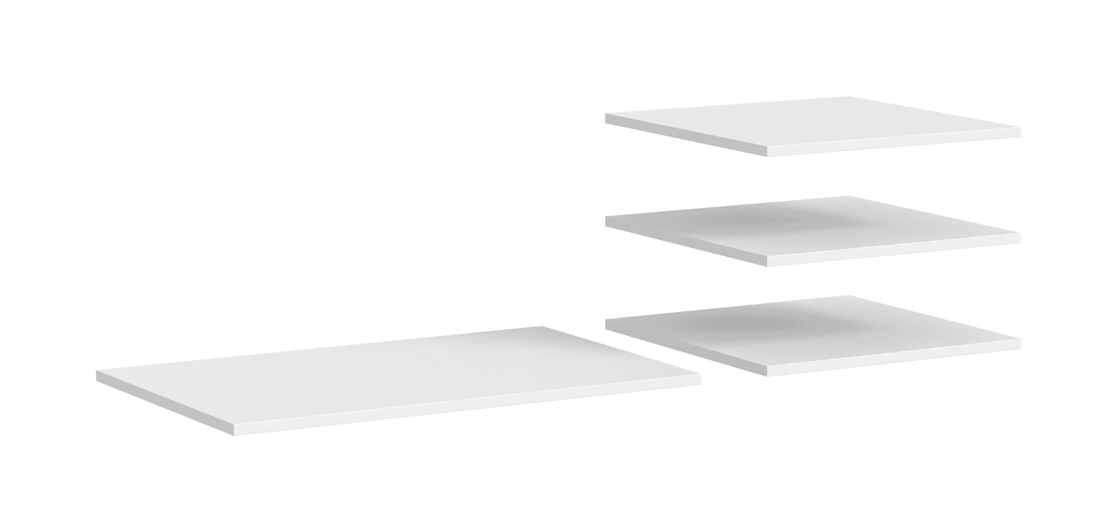 Oakland 1 stor, 3 små hylder hvid