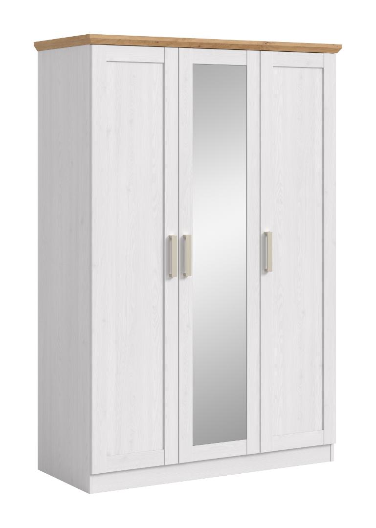 Florenz klædeskab 2 låger, 1 spejllåge sibirisk lærk dekor