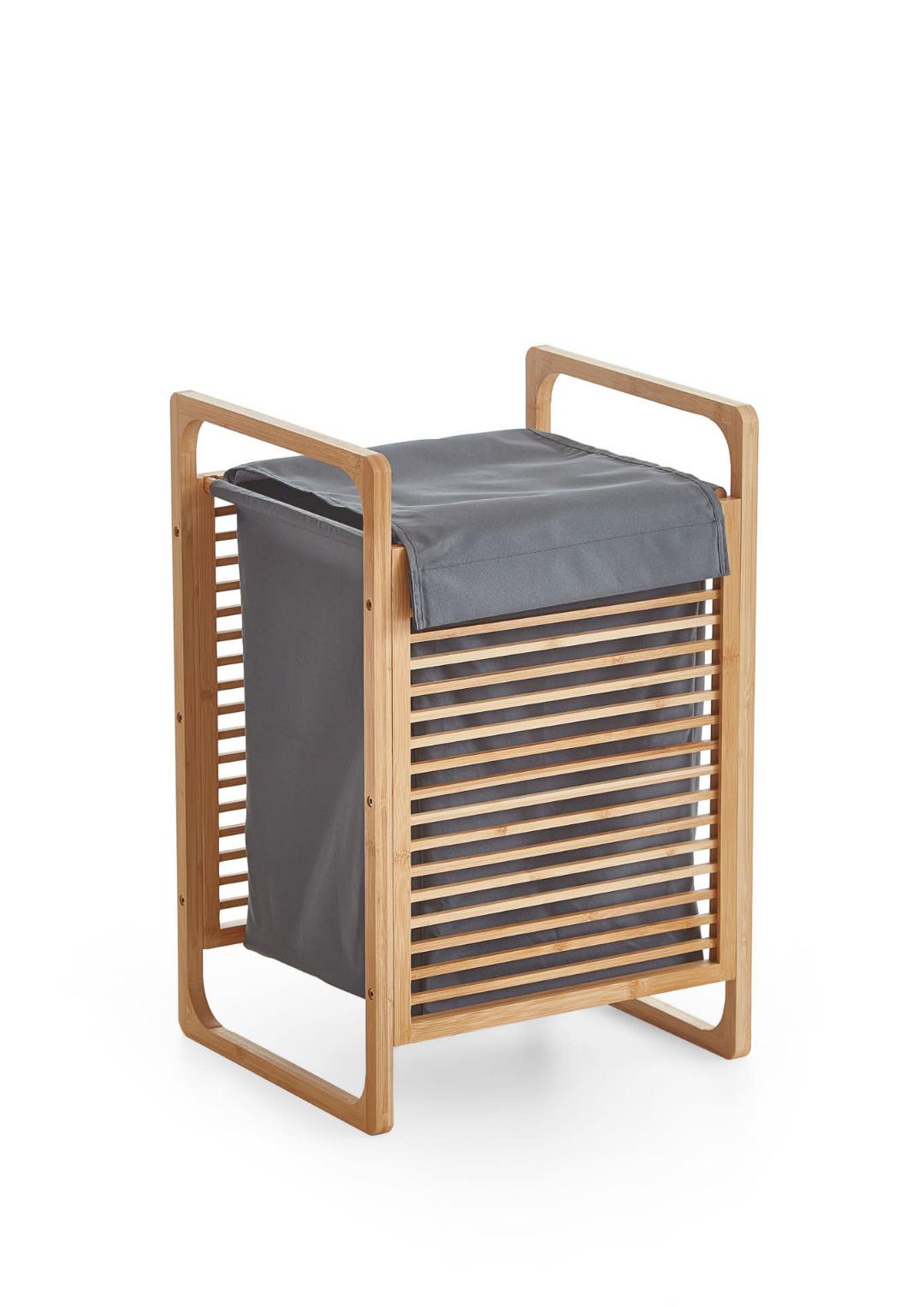 Karin vasketøjskurv bambus, grå