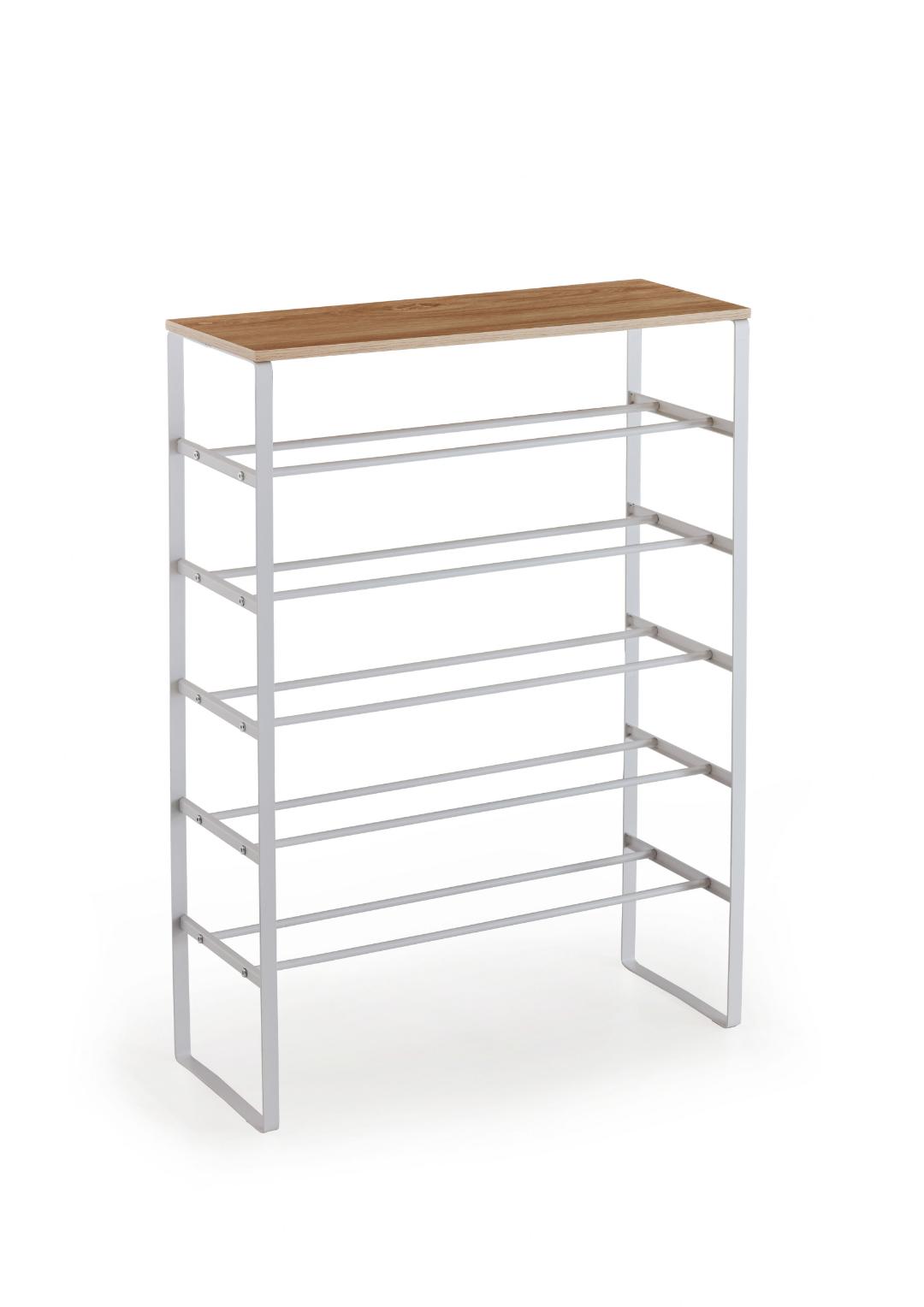 Karin skoskab 6 hylder hvid, eg dekor