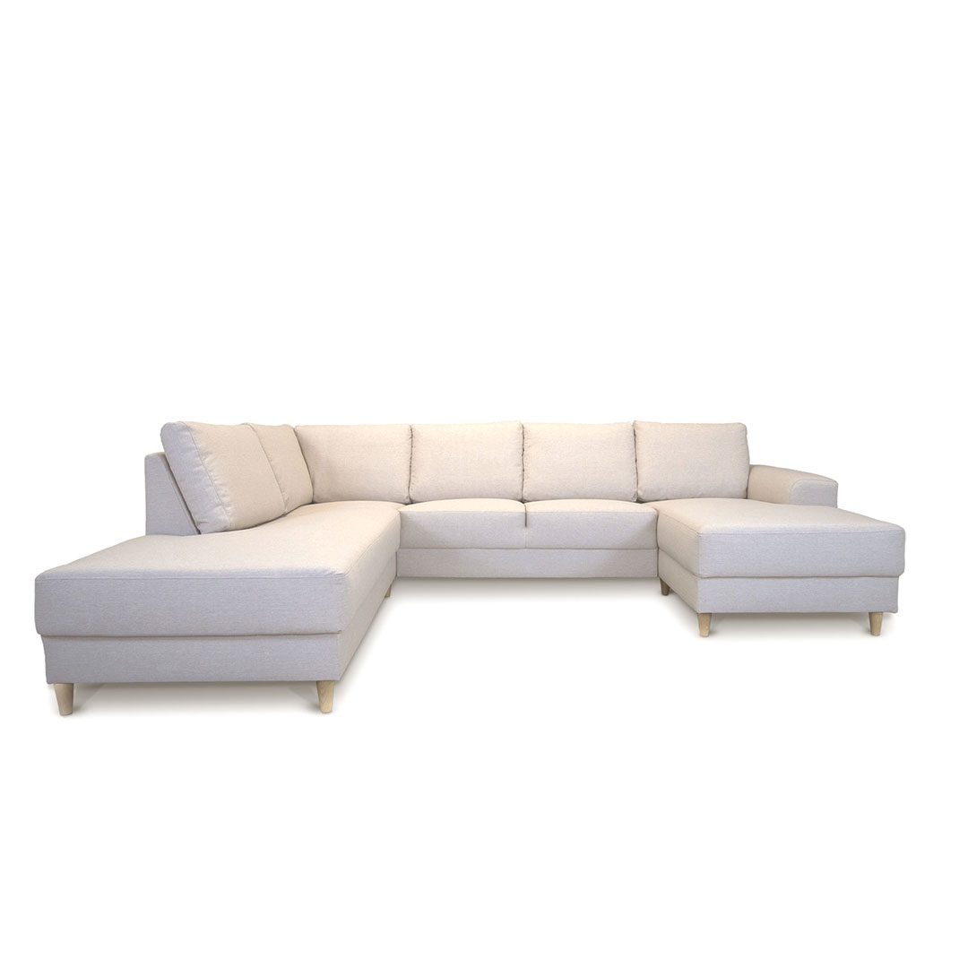 Nordic U-sofa venstrevendt lys beige