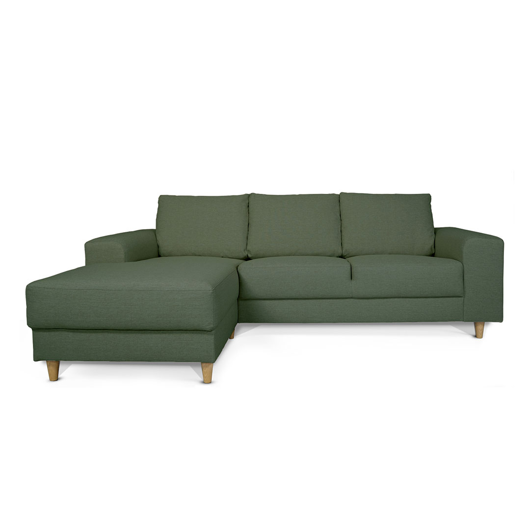 Nordic sofa med chaiselong venstrevendt grøn