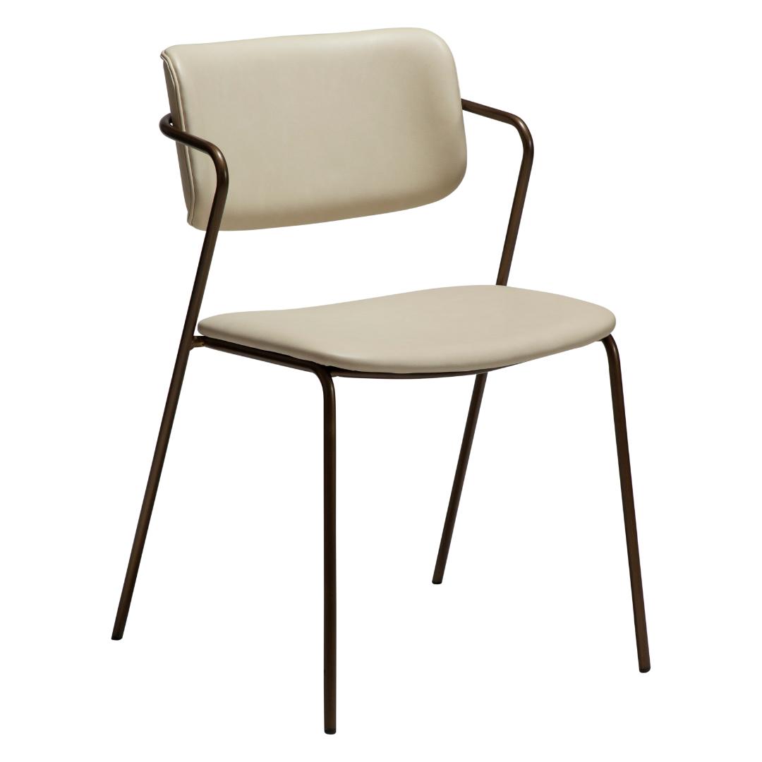 Zed Dan-Form spisestuestol med armlæn PU kunstlæder offwhite billede