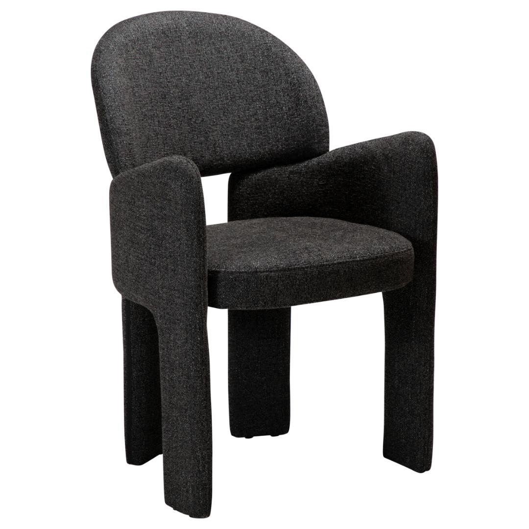 Aole Dan-Form spisestuestol med armlæn bouclé sort