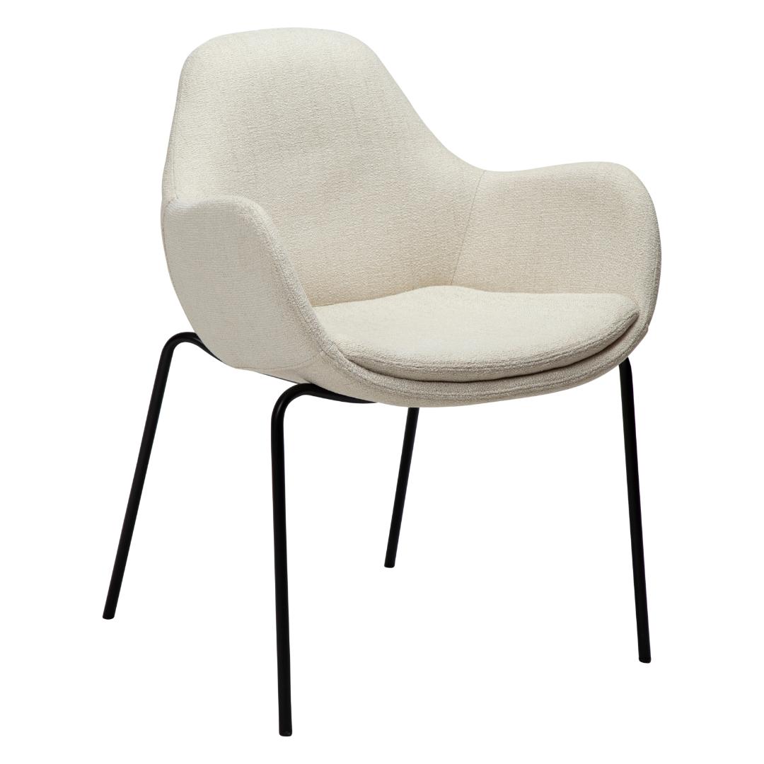 Zimmer Dan-Form spisestuestol med armlæn boucle beige billede