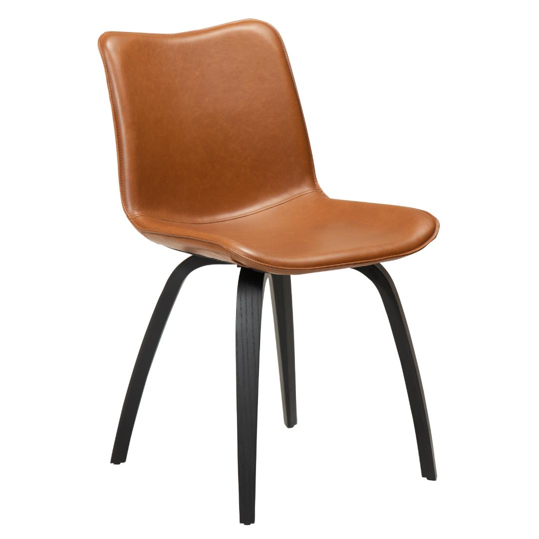 Glee Dan-Form spisestuestol PU kunstlæder lysebrun