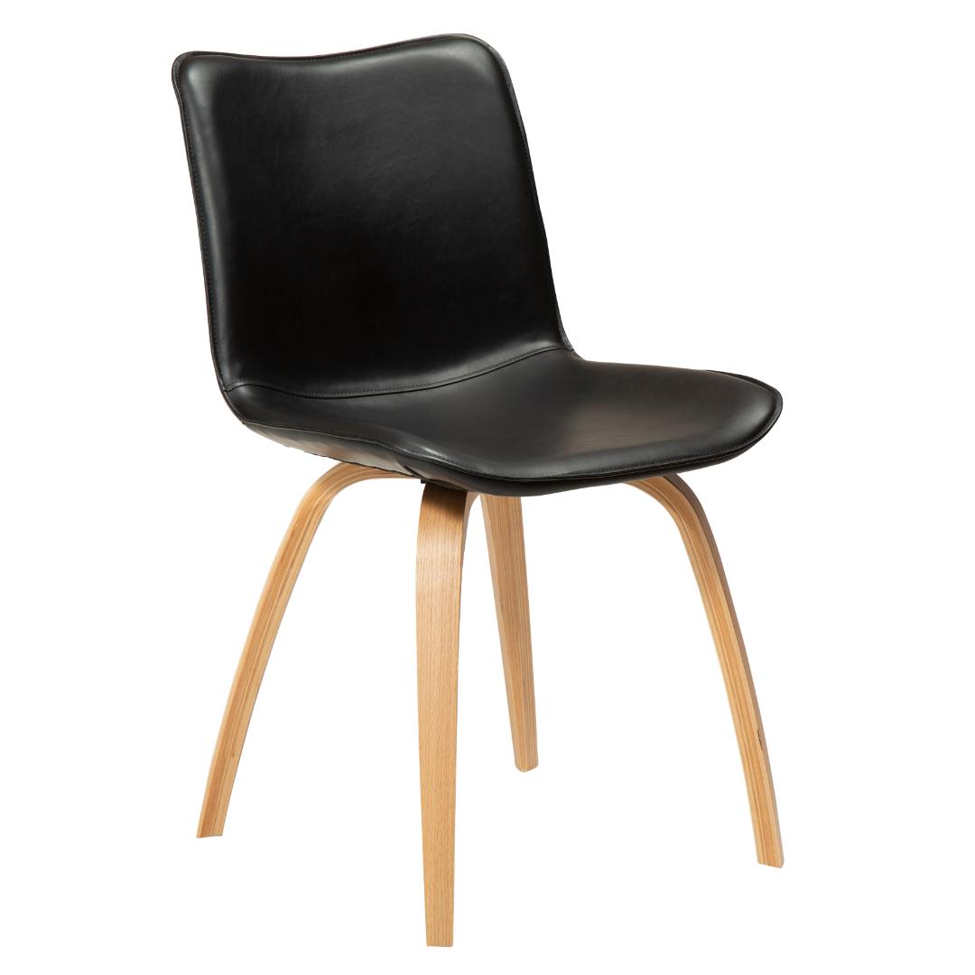 Glee Dan-Form spisestuestol PU kunstlæder sort billede