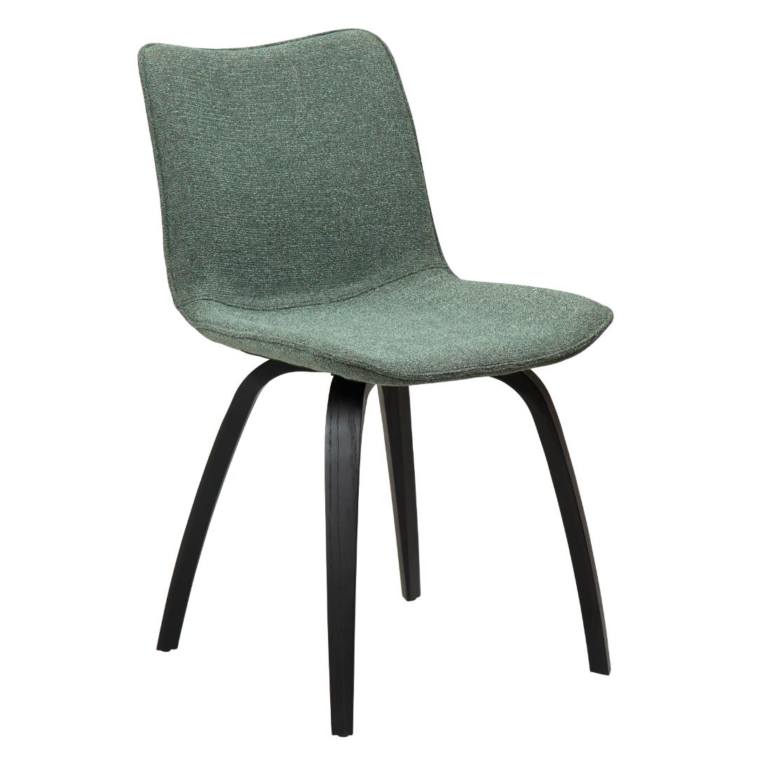 Glee Dan-Form spisestuestol bouclé grønlig