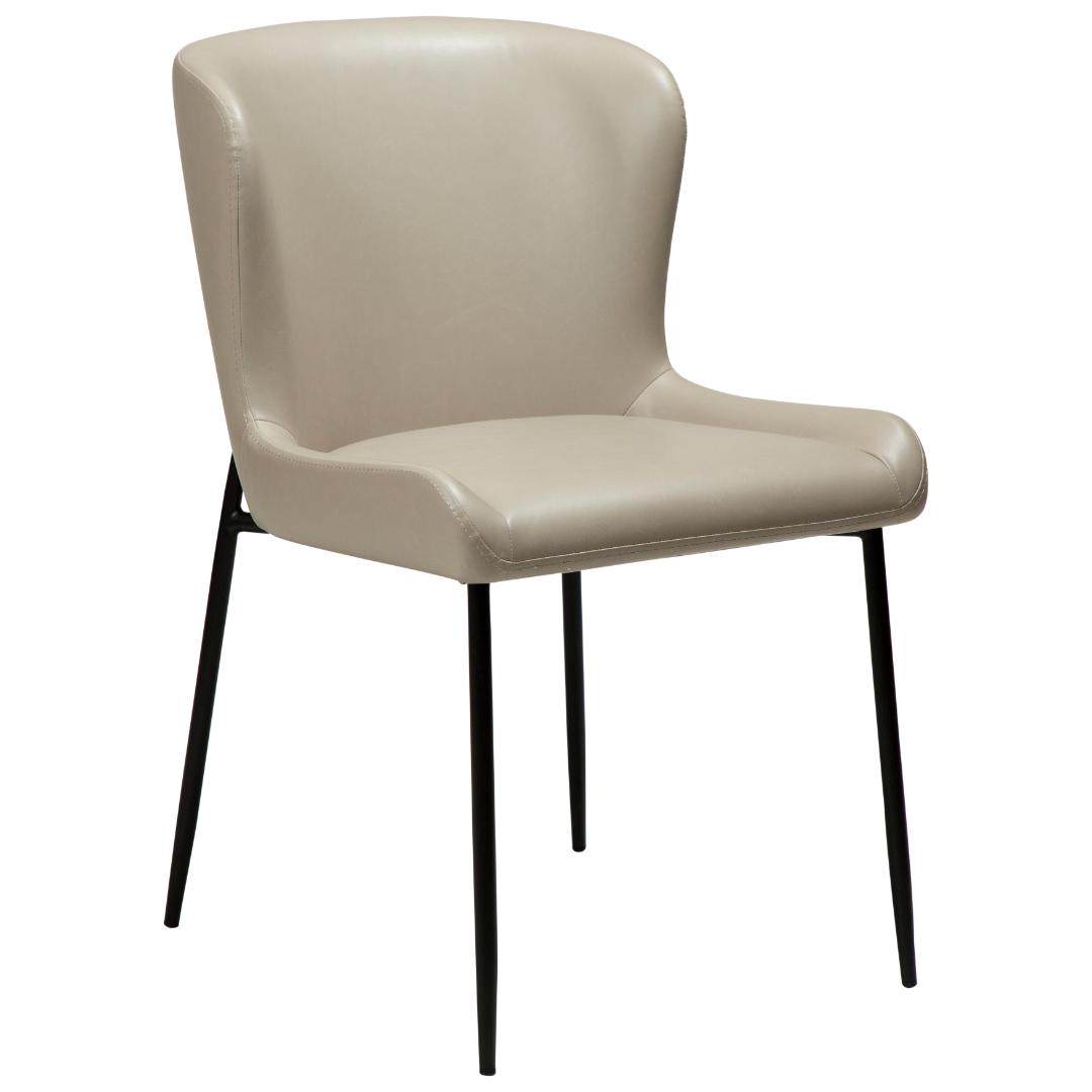 Glam Dan-Formorous spisestuestol PU kunstlæder lysegrå