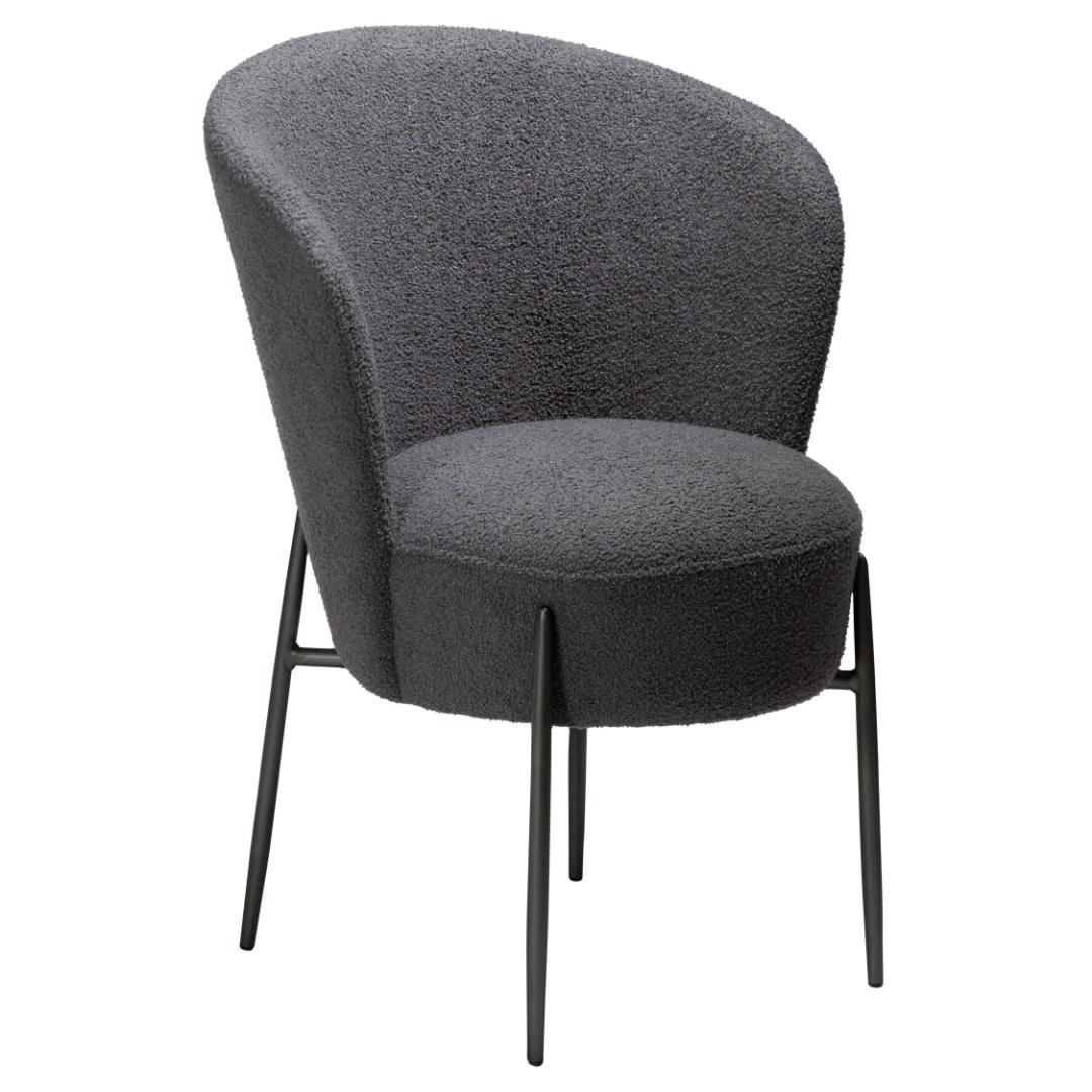 Orbit Dan-Form spisestuestol bouclé grå billede