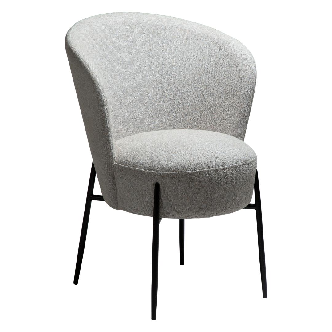 Orbit Dan-Form spisestuestol bouclé lysegrå billede