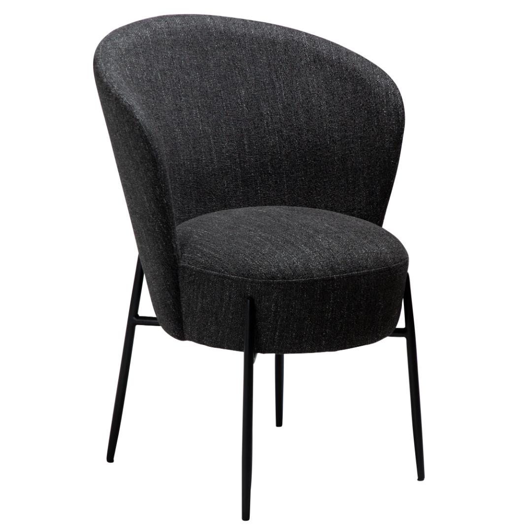 Orbit Dan-Form spisestuestol bouclé sort billede