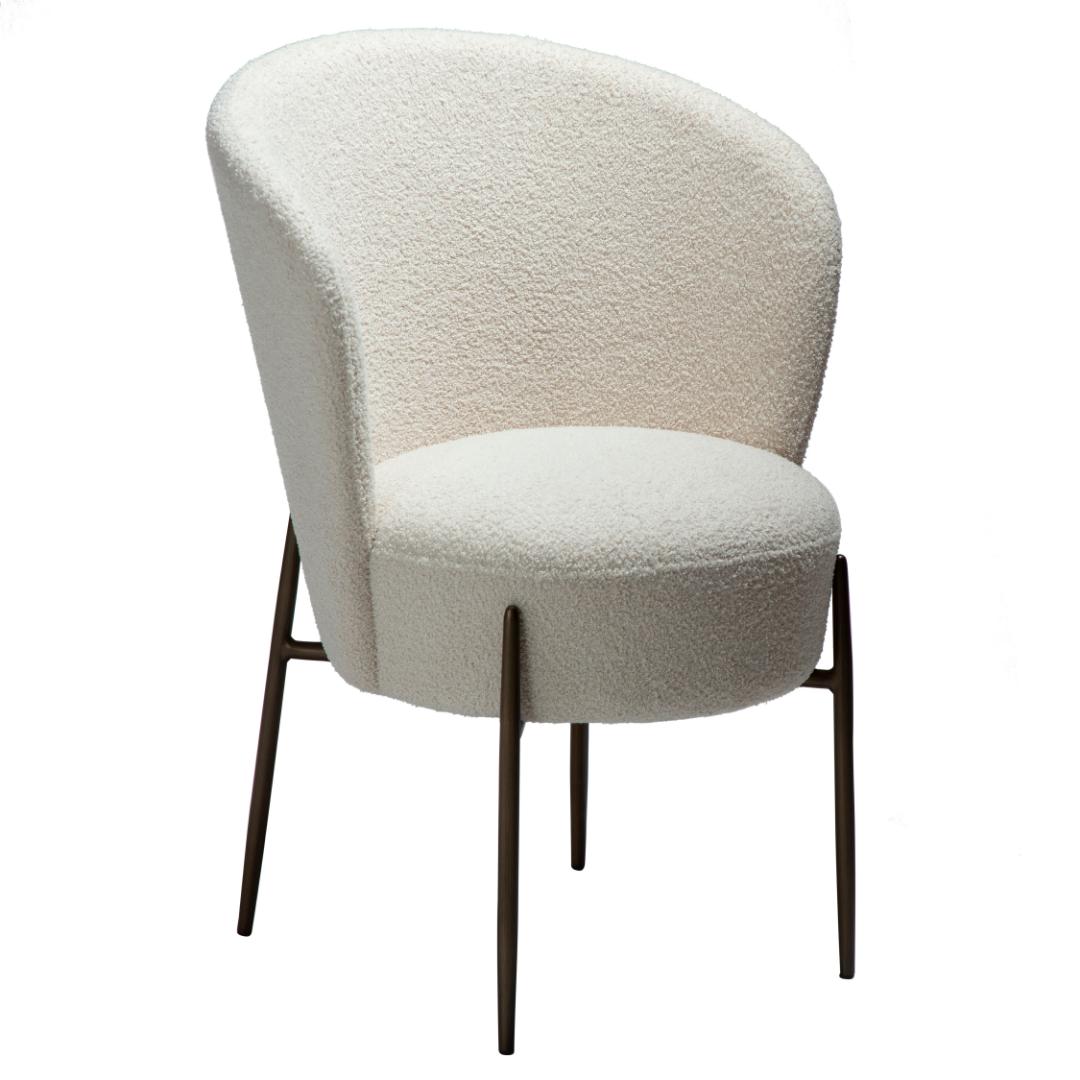 Orbit Dan-Form spisestuestol bouclé hvid billede