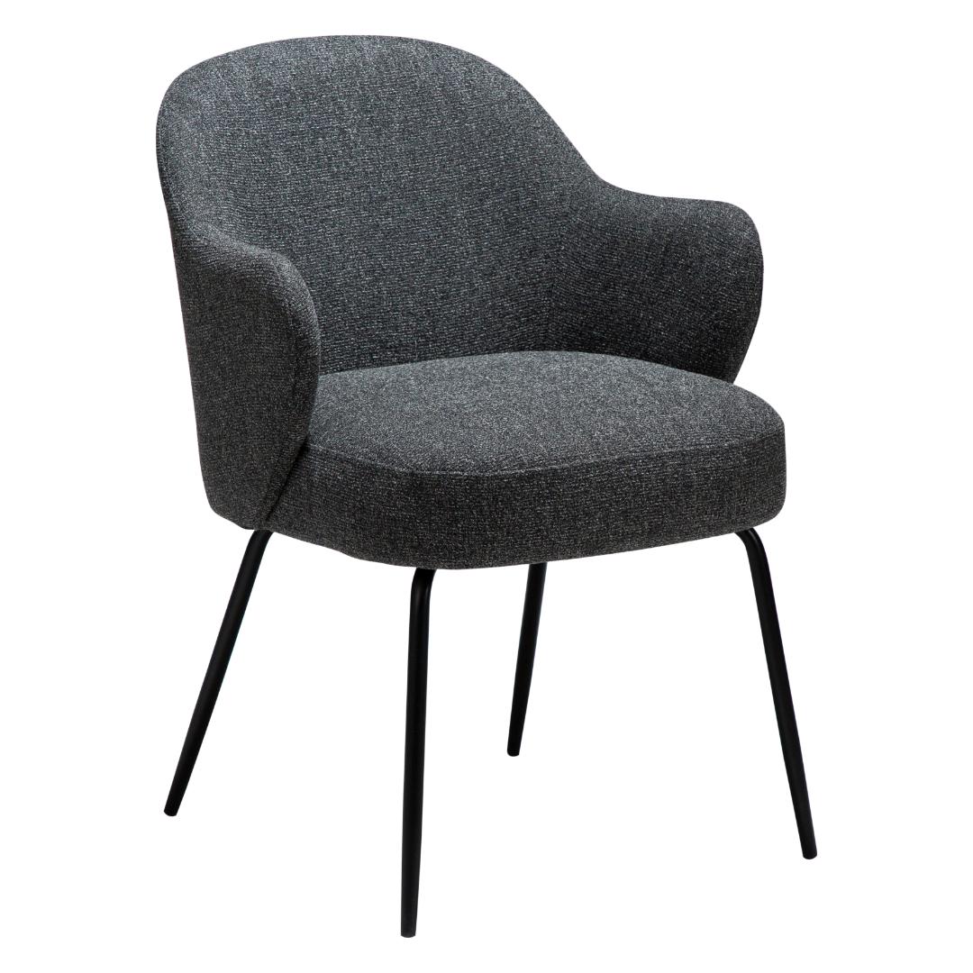 Bae Dan-Form spisestuestol med armlæn bouclé mørkegrå