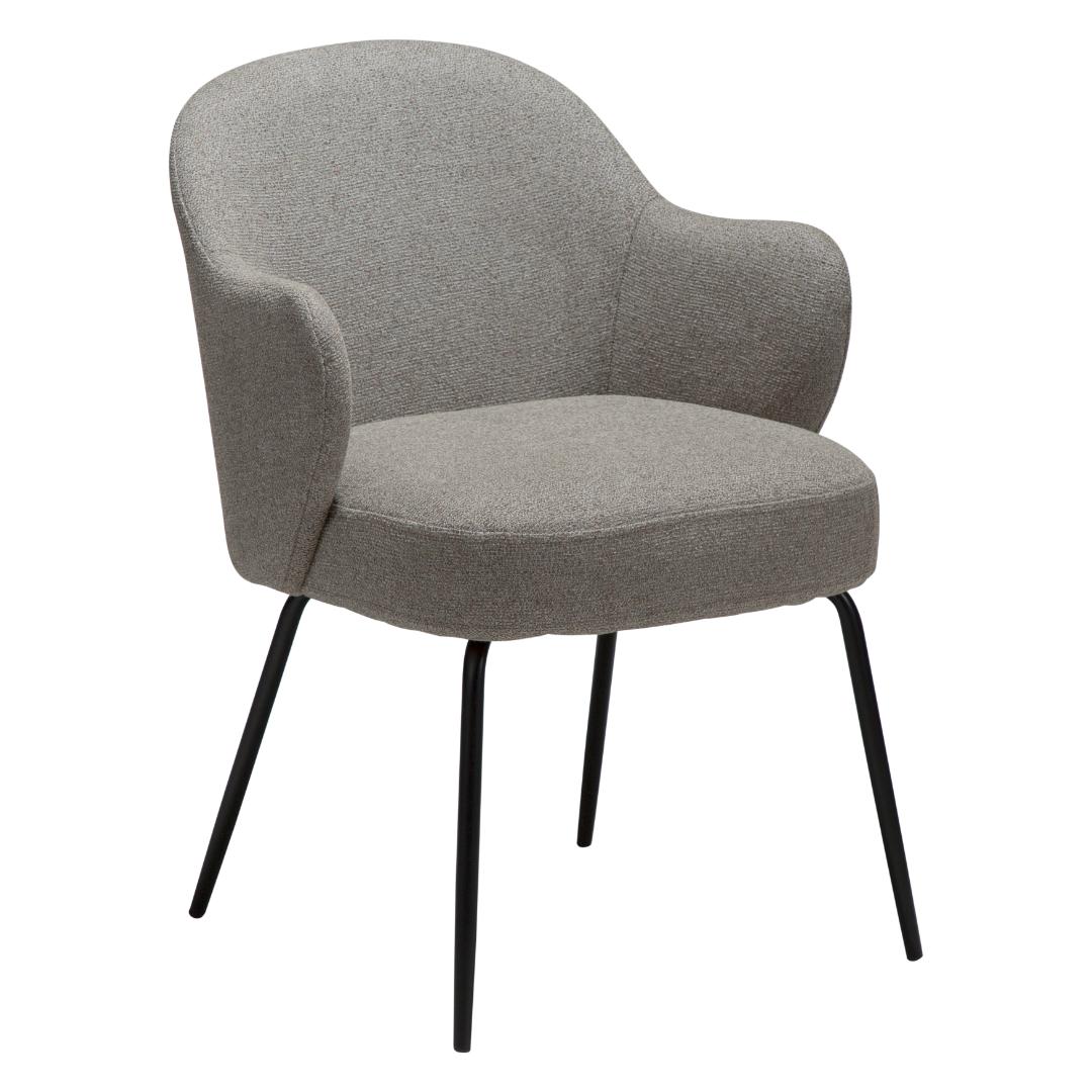 Bae Dan-Form spisestuestol med armlæn bouclé lysebrun billede