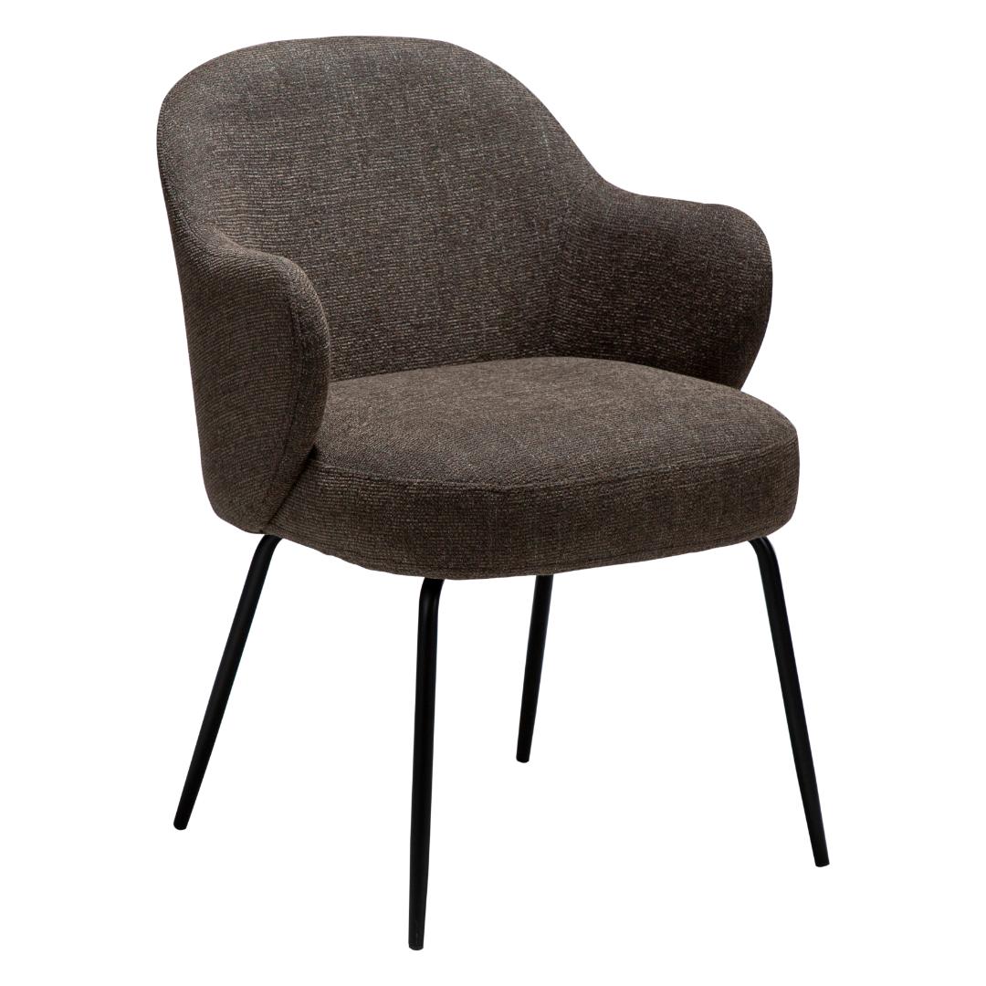 Bae Dan-Form spisestuestol med armlæn bouclé brun billede