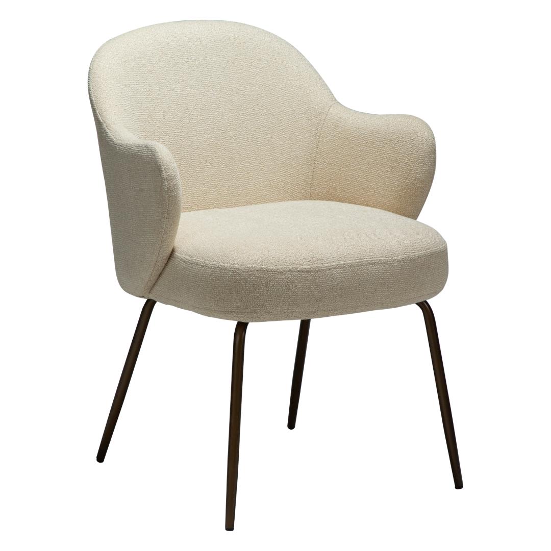 Bae Dan-Form spisestuestol med armlæn bouclé offwhite billede