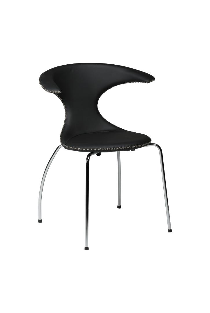 Flair Dan-Form spisestuestol ægte læder sort