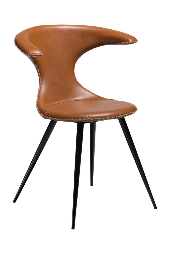 Flair Dan-Form spisestuestol PU kunstlæder lysebrun