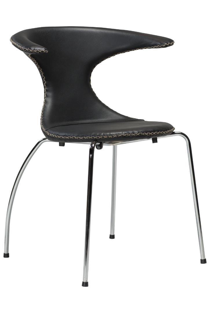 Flair Dan-Form spisestuestol ægte læder sort