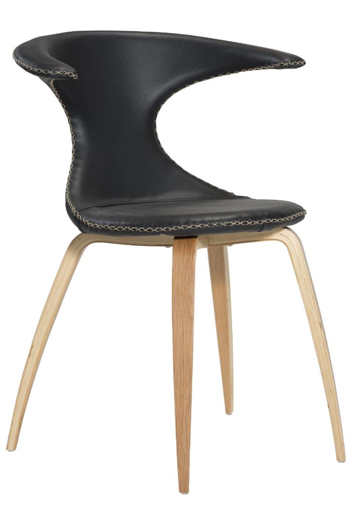 Flair Dan-Form spisestuestol ægte læder sort