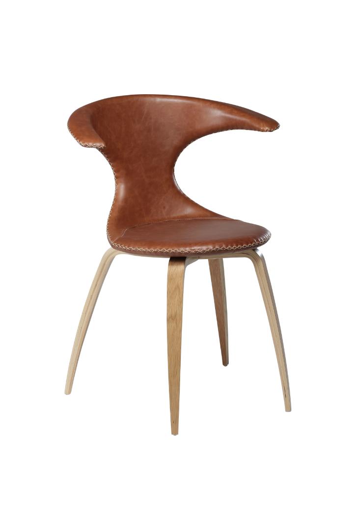 Flair Dan-Form spisestuestol ægte læder brun