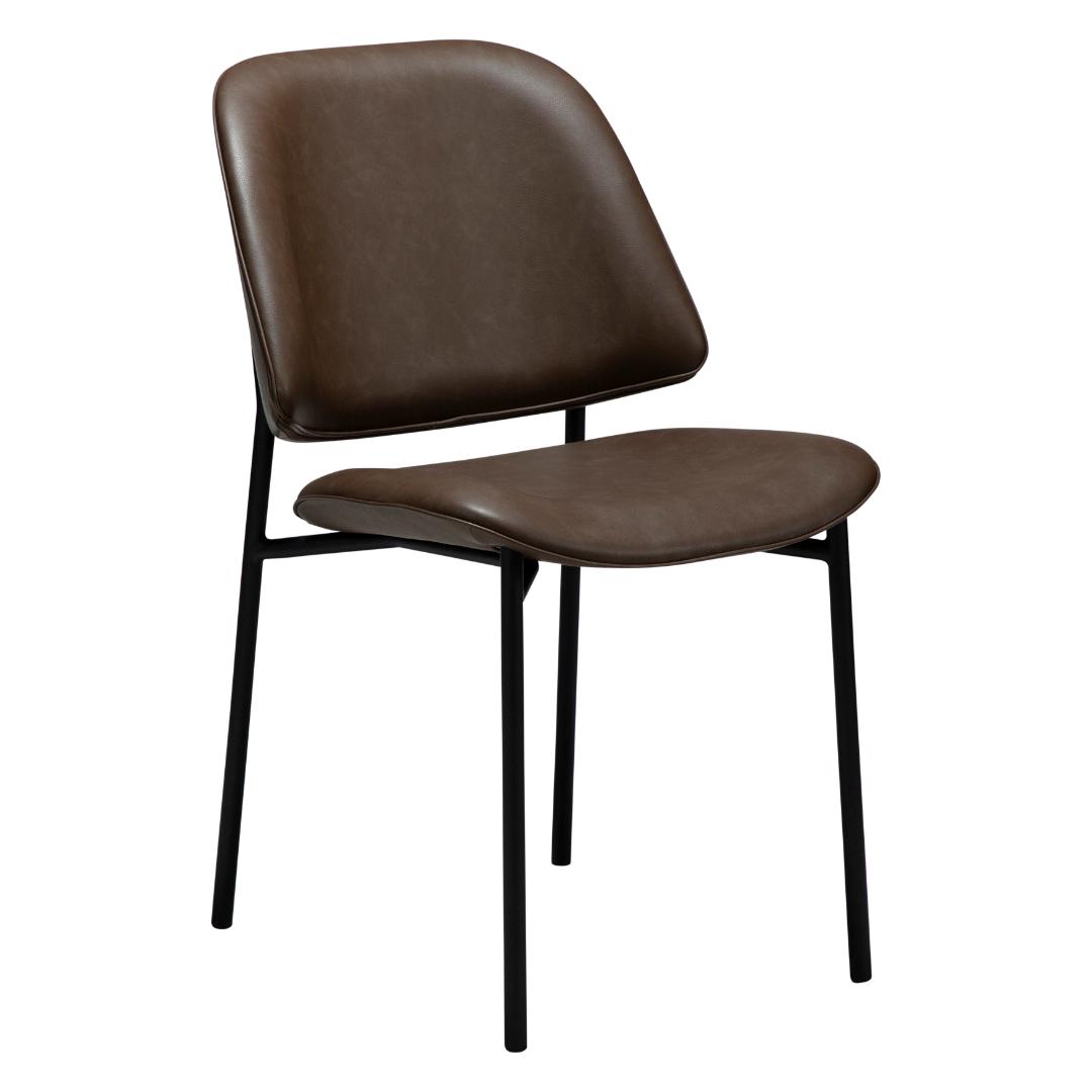 Ohmy Dan-Form spisestuestol PU kunstlæder brun billede