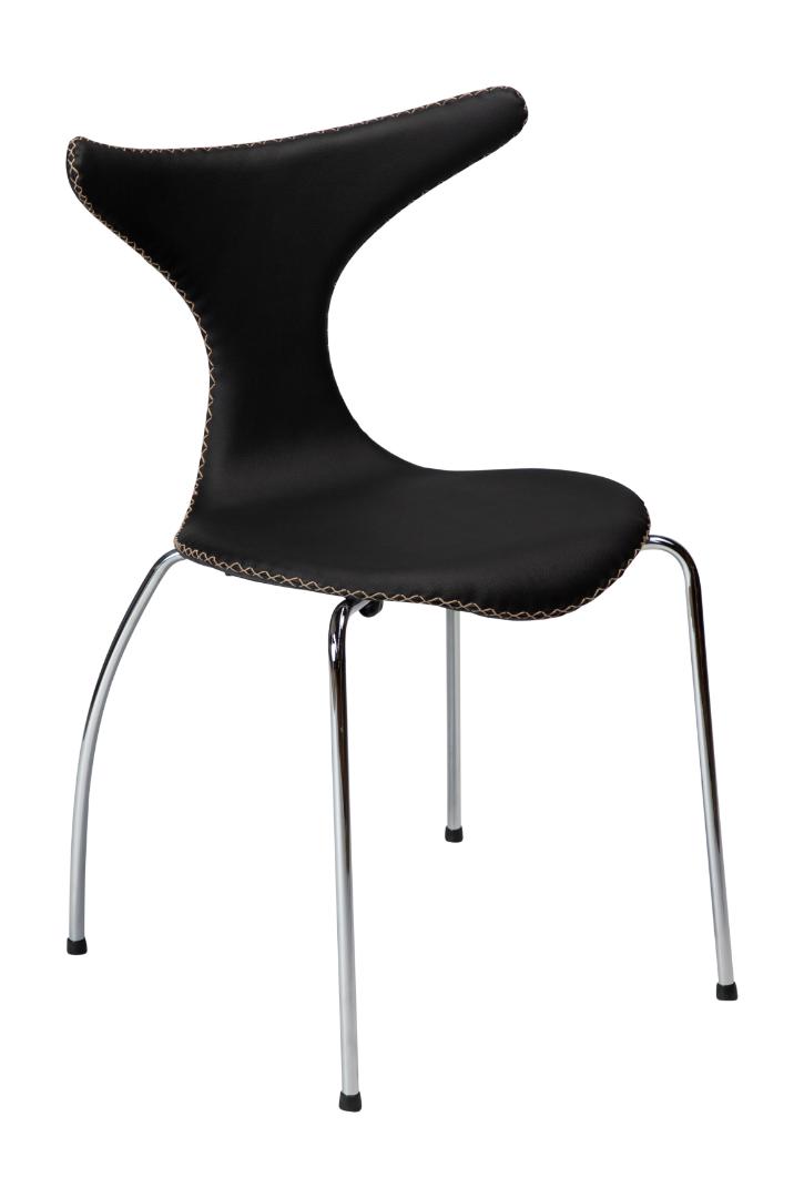 Dolphin Dan-Form spisestuestol ægte læder sort billede