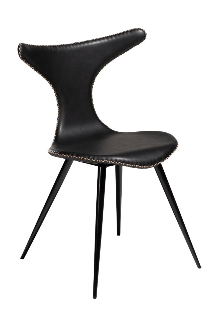 Dolphin Dan-Form spisestuestol PU kunstlæder sort billede