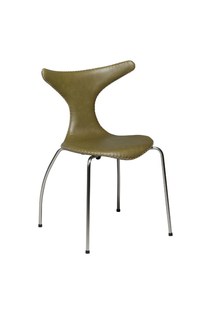 Dolphin Dan-Form spisestuestol ægte læder grøn