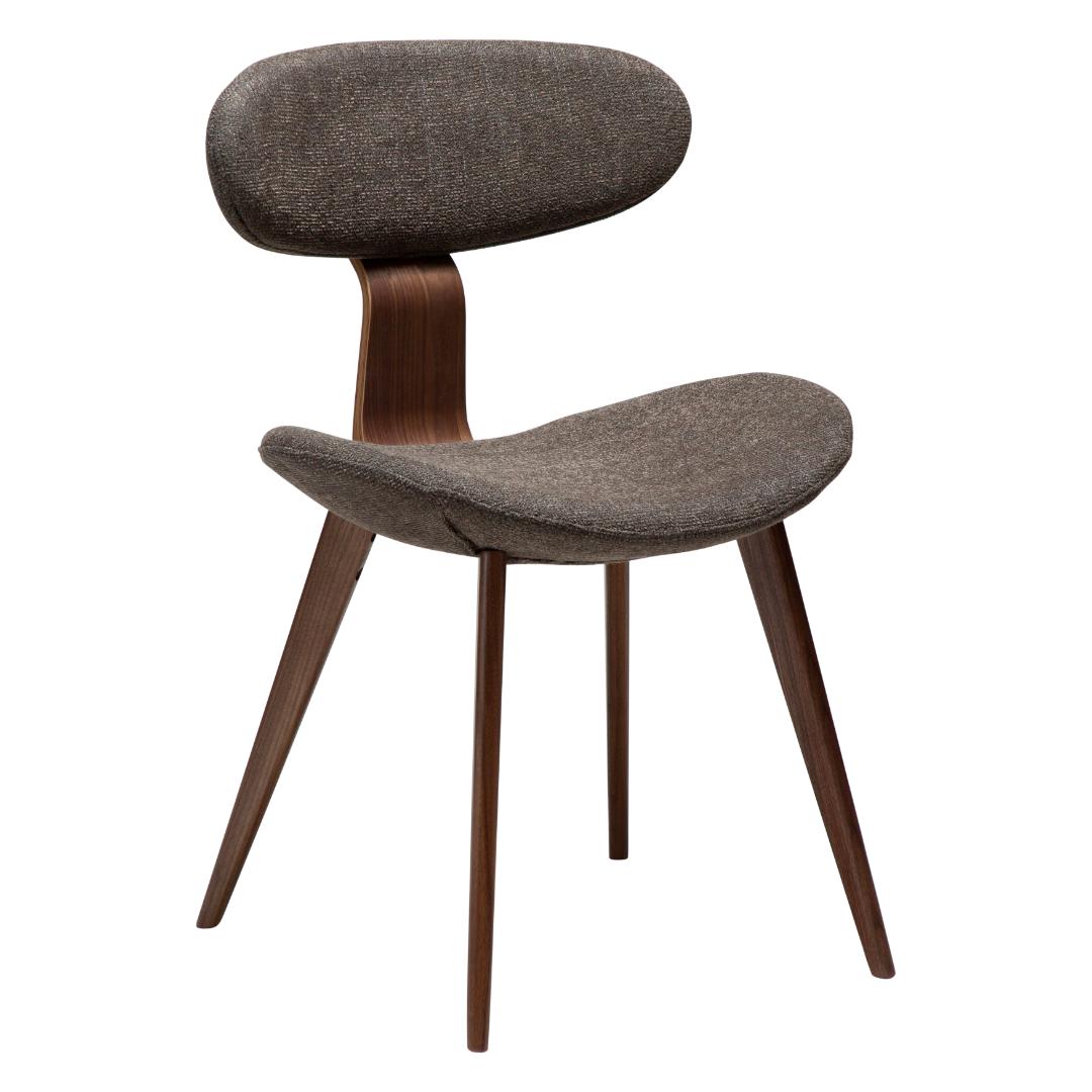 Buckle Dan-Form spisestuestol bouclé brun billede