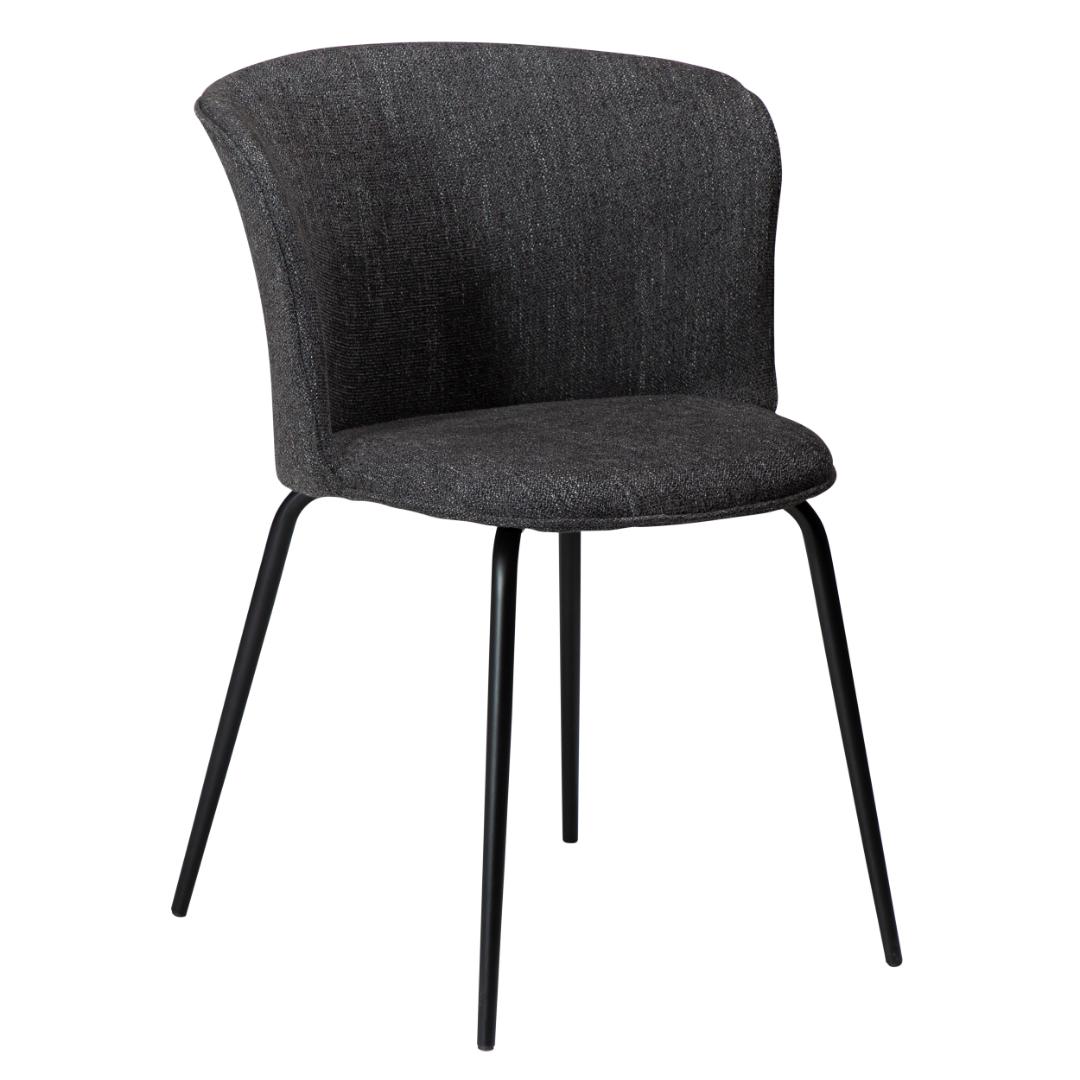 Eden Dan-Form spisestuestol bouclé sort billede