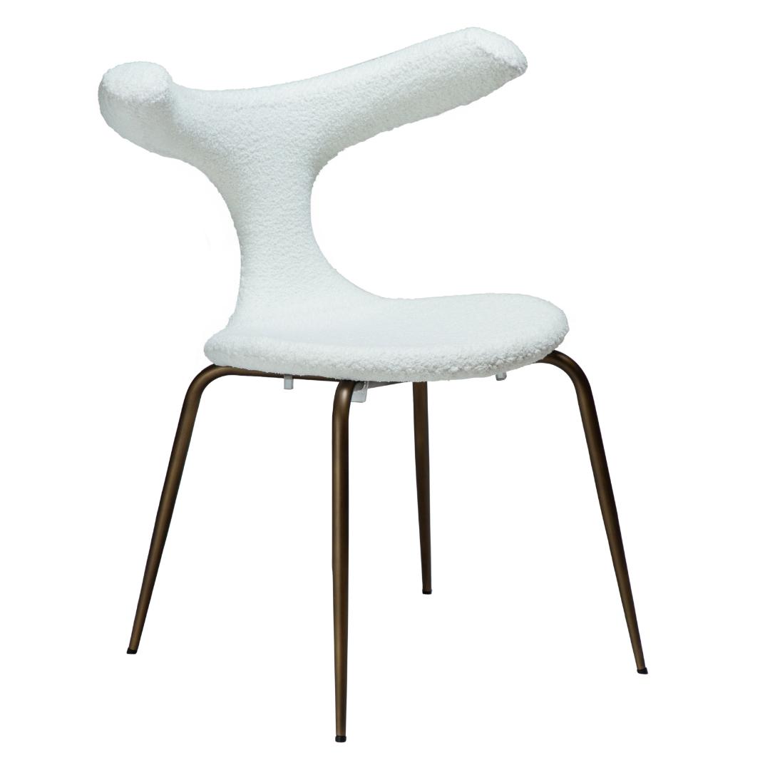 Bull Dan-Form spisestuestol bouclé hvid