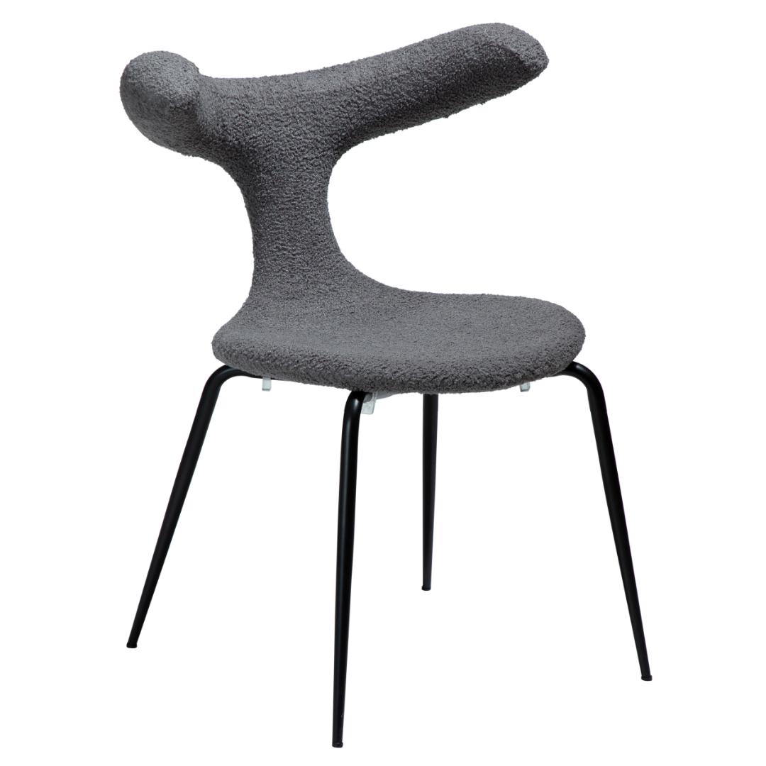 Bull Dan-Form spisestuestol bouclé grå