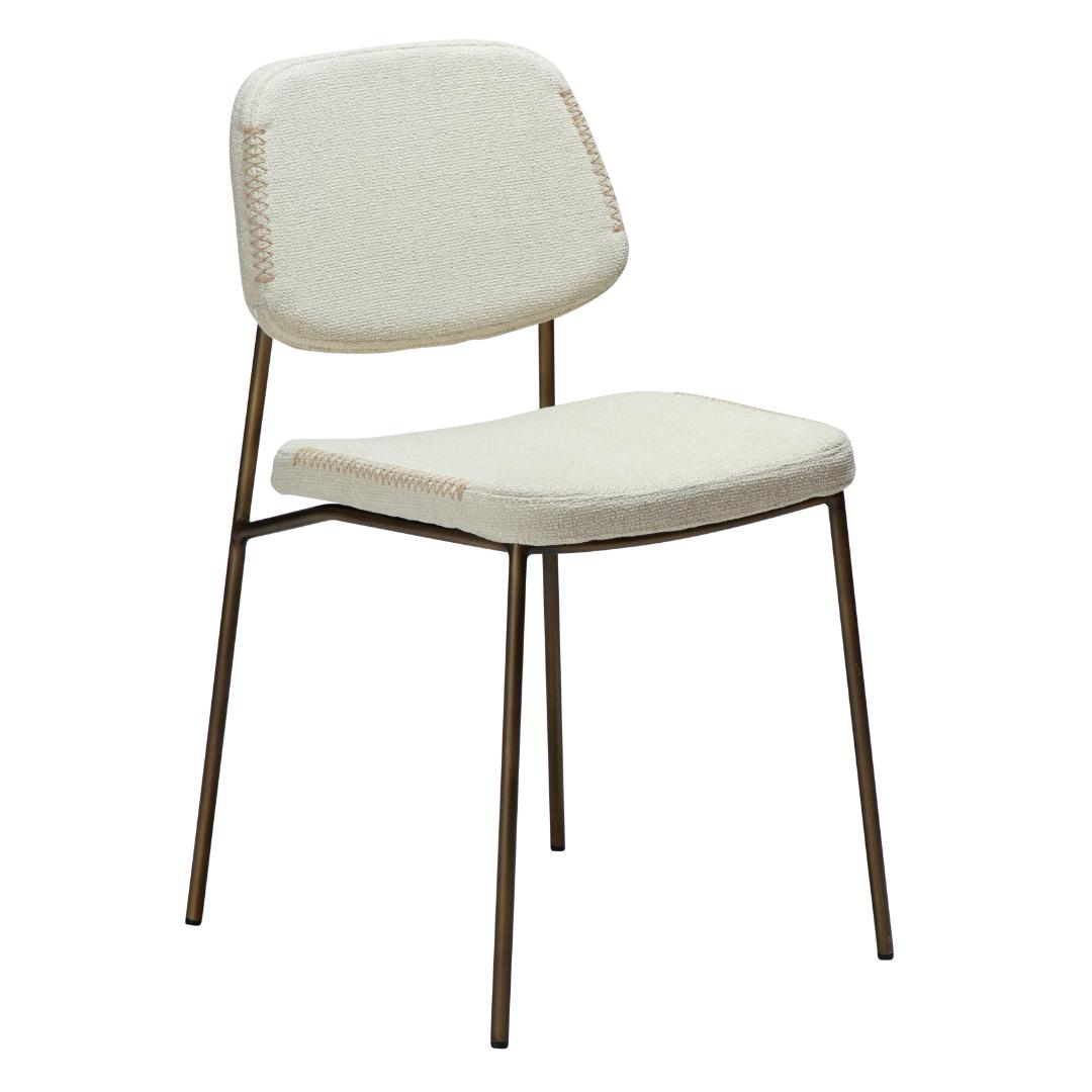 Menta Dan-Form spisestuestol bouclé hvid