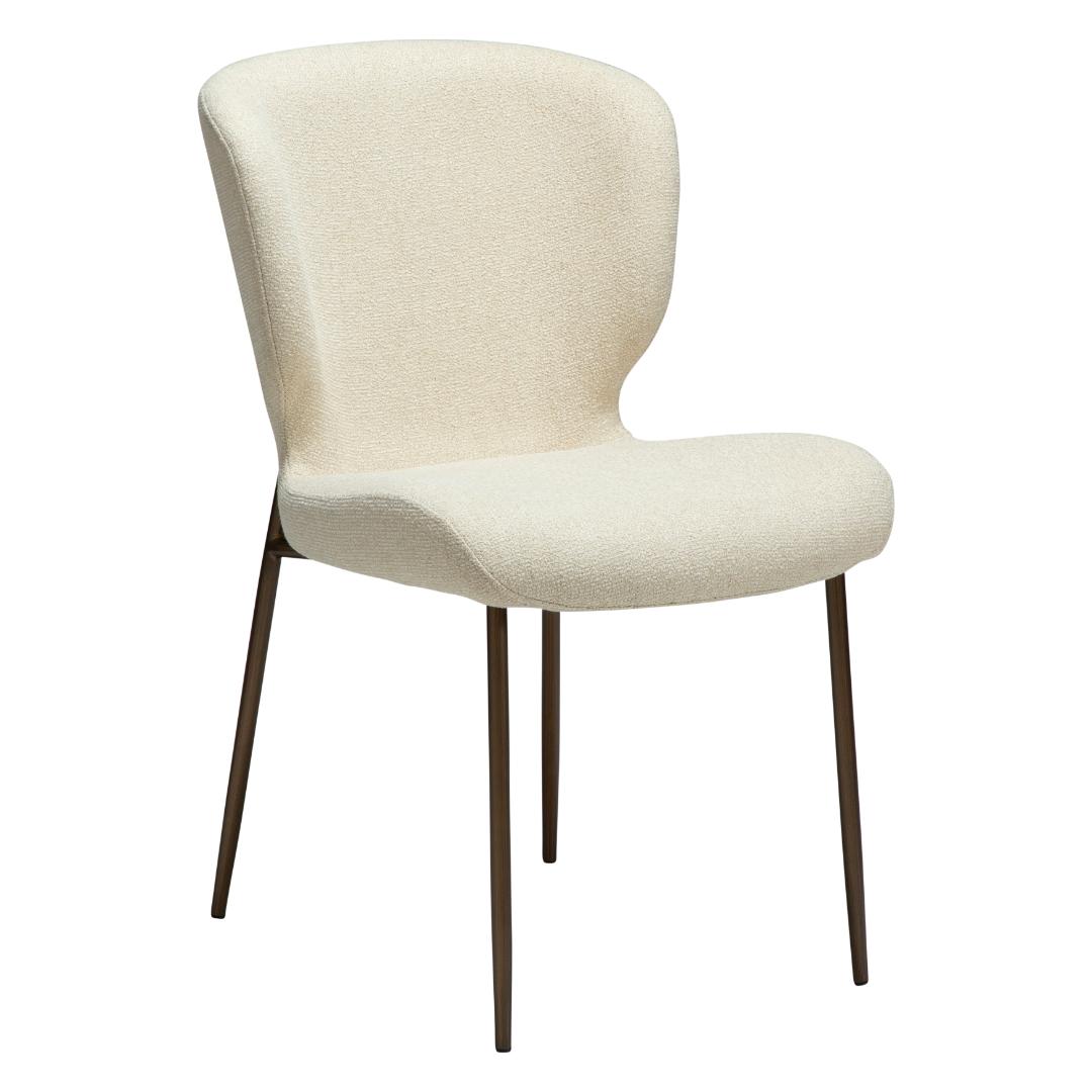 Glory Dan-Form spisestuestol bouclé offwhite billede