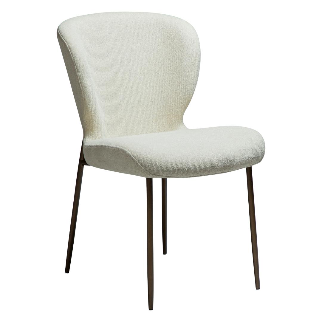 Glory Dan-Form spisestuestol bouclé hvid