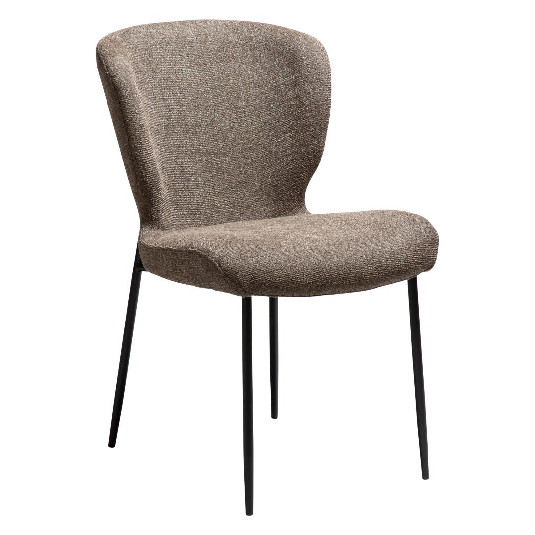 Glory Dan-Form spisestuestol bouclé brun billede