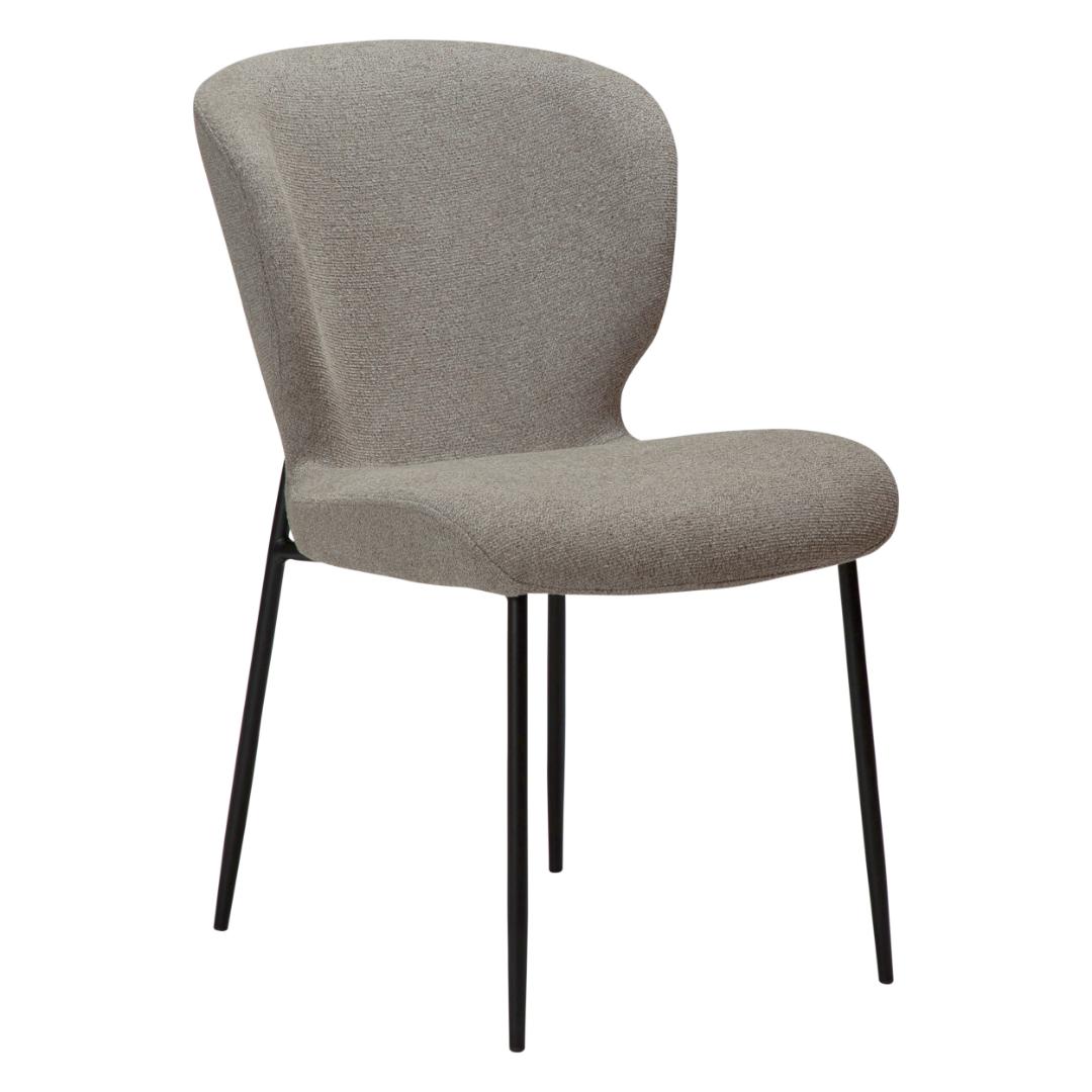 Glory Dan-Form spisestuestol bouclé lysebrun billede