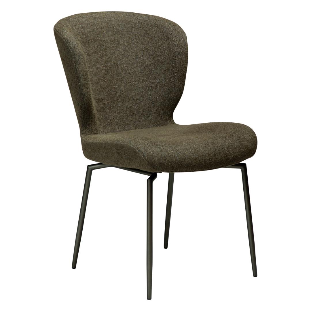 Glory Dan-Form spisestuestol bouclé mørkegrøn