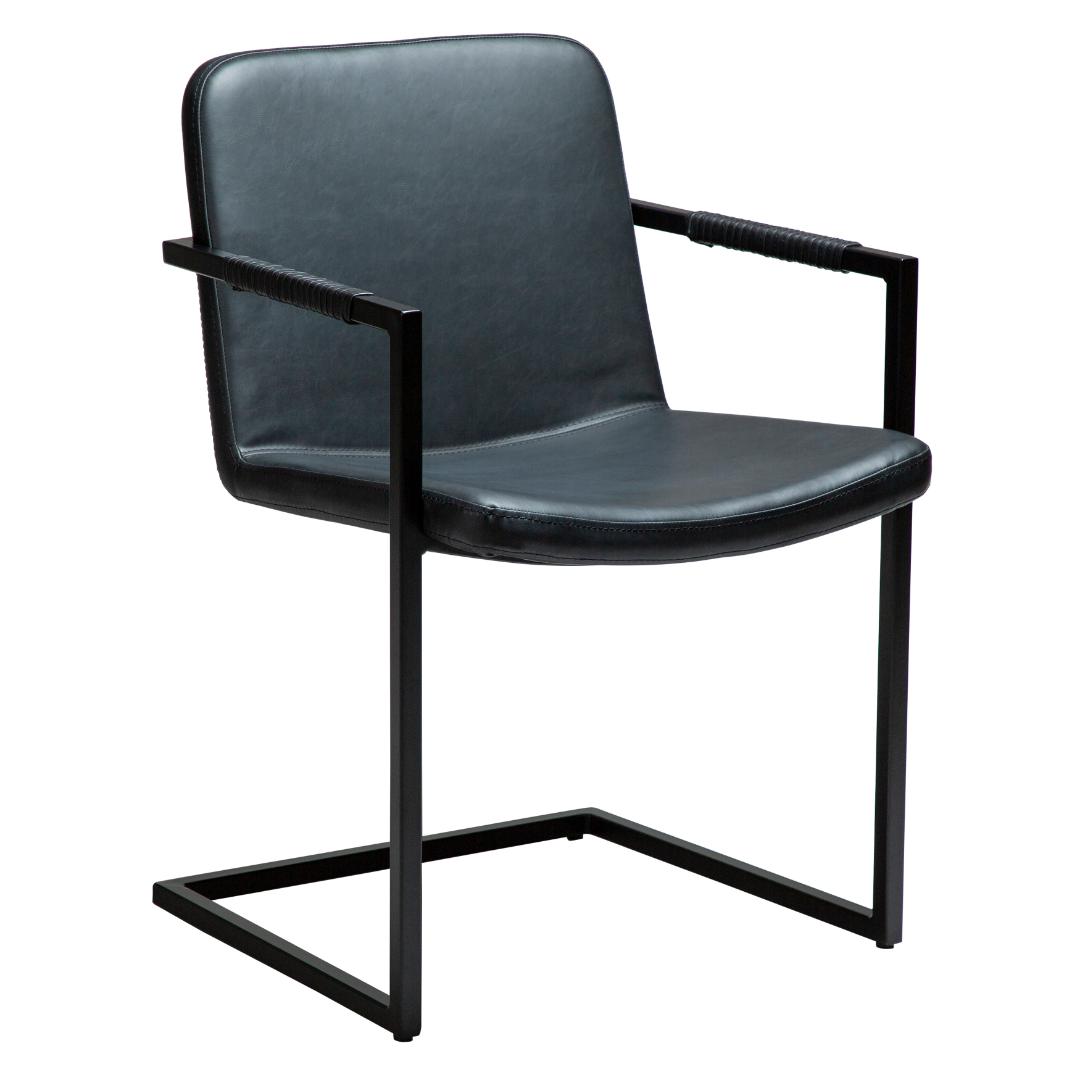 Bounce Dan-Form spisestuestol med armlæn PU kunstlæder sort